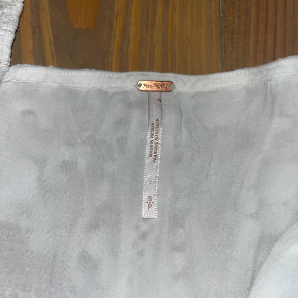 Free People‎ Women's White Lace Mini Dress Square Neck Short Sleeve Romantic - Picture 11 of 13